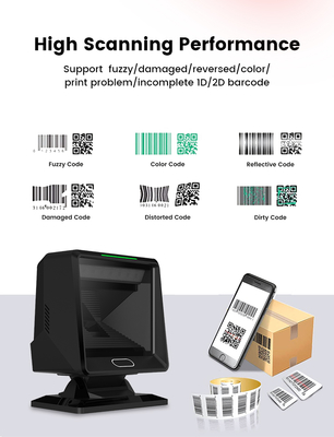 Hands-Free with Automatic Image Sensing Omnidirectional 2D Barcode Scanner | USB Wired QR Reader