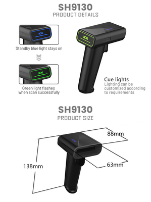 A HS9130 Supermarket Mini Price for Storage Animal Pocket Sensor Read Wireless Handheld Qr Code Scanner with Charge bar Reader