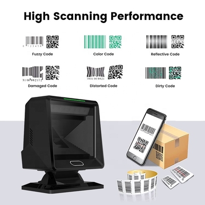 Automatic Scanning Hands Free 1D 2D QR Code Reader Desktop Omnidirectional Barcode Scanner for  Supermarket